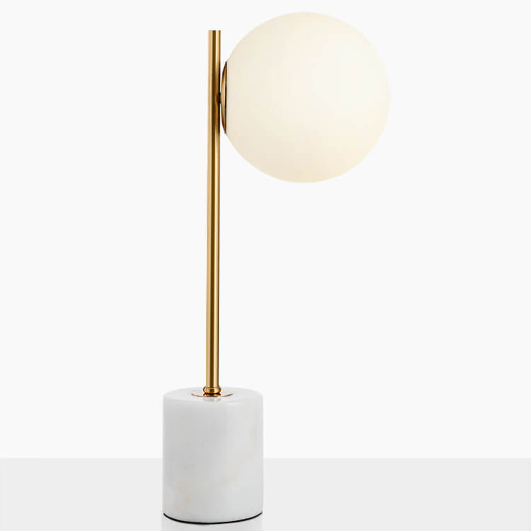 Nordischer minimalistischer Tischlampe mit einem gefrosteten Glaskugel und Marmorsockel, 1 Licht 