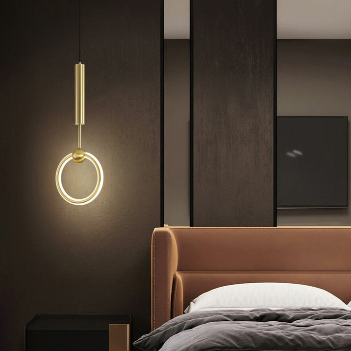 Lámpara colgante LED Nordic Luxury Gold Circle Ring 