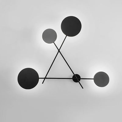 Moderne Mid-Century Eisen Dreieck Rahmen Acryl Disc LED Wand Leuchte Lampe Für Schlafzimmer 