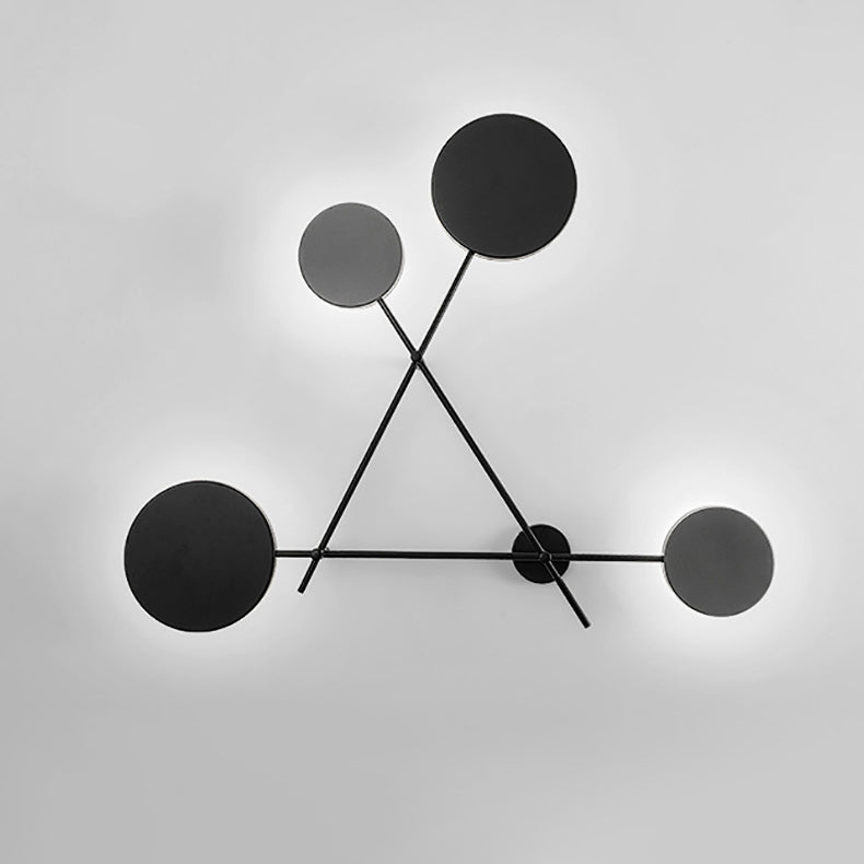 Moderne Mid-Century Eisen Dreieck Rahmen Acryl Disc LED Wand Leuchte Lampe Für Schlafzimmer 