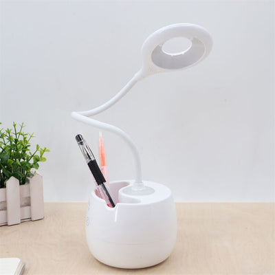 Creative Simplicity White LED Touch Rechargeable USB Pen Holder Desk Lamp