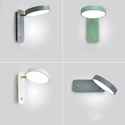 Nordic Simple Round Rotatable Switch LED Reading Wall Sconce Lamp
