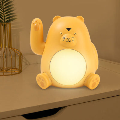 Nachtlicht-Tischlampe des kreativen Karikatur-Griff-Tiger-LED 