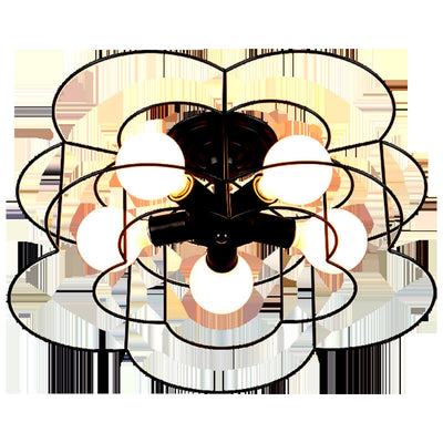 Nordic Creative Iron Petals 5-Licht-Deckenleuchte mit halbbündiger Montage