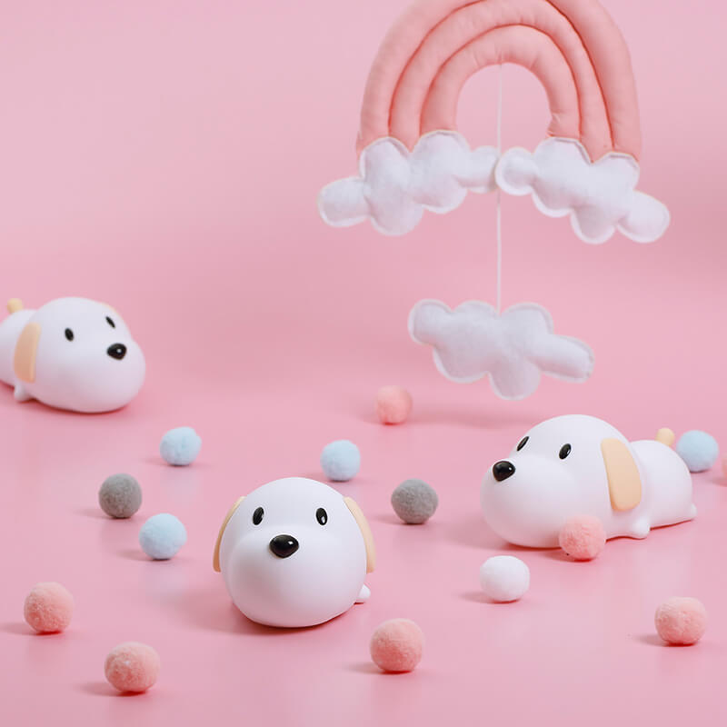Lampe de table Cartoon Dumb Dog Silicone LED Pat Night Light 