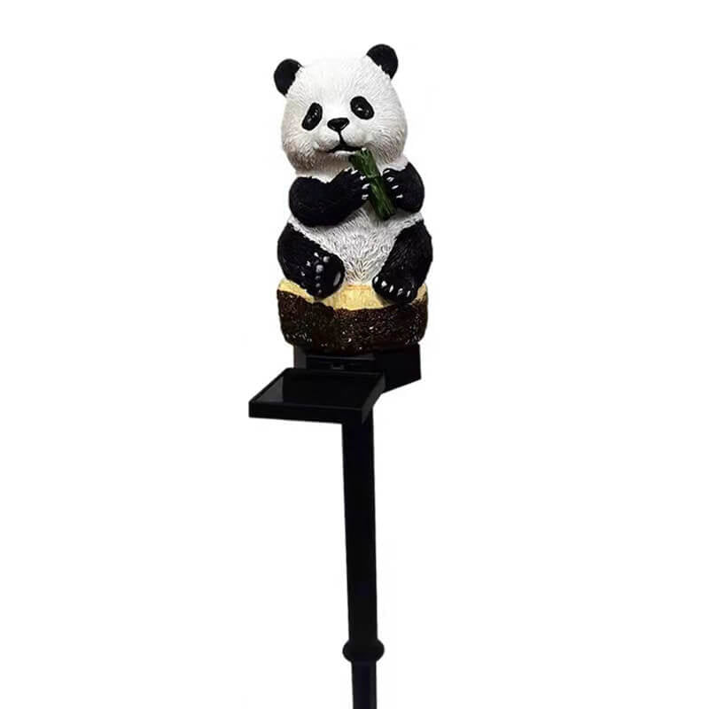 Luz de enchufe de suelo decorativa para patio impermeable al aire libre de resina solar Panda 