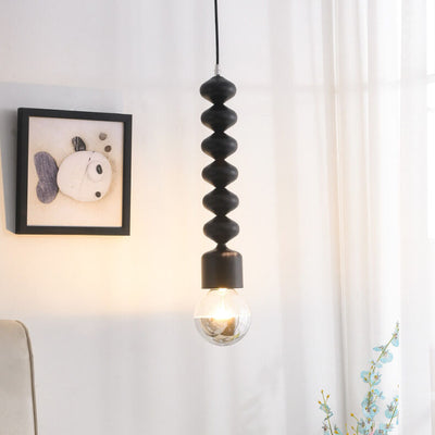 Moderne minimalistische kürbisförmige einfarbige Hardware 1-Licht Pendelleuchte 