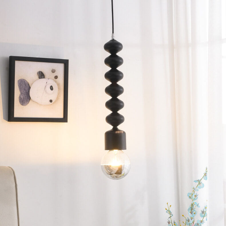 Moderne minimalistische kürbisförmige einfarbige Hardware 1-Licht Pendelleuchte 