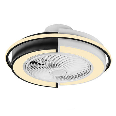 Modern Creative Round LED Semi-Flush Mount Ceiling Fan Light