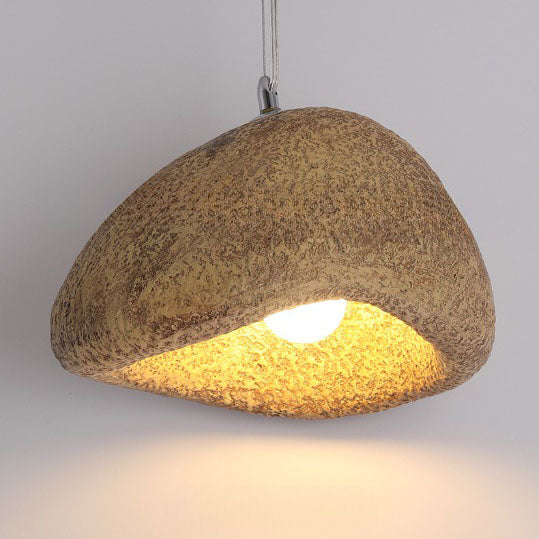 Japanese Wabi-sabi Resin Imitation Stone 1-Light Pendant Light