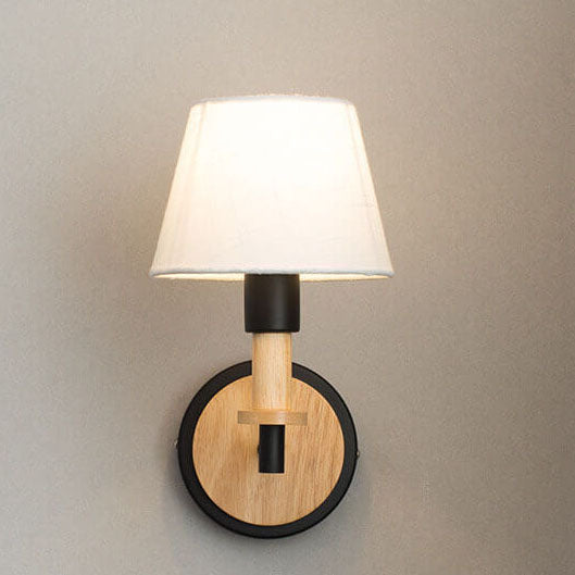 Moderna lámpara de pared de 1 luz tubular de madera nórdica 