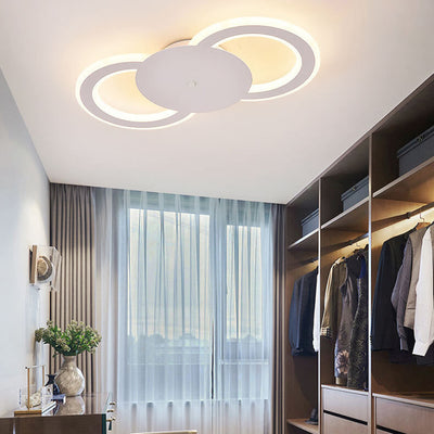 Moderne minimalistische Deckenleuchte aus schwarzem und weißem Metall mit LED 