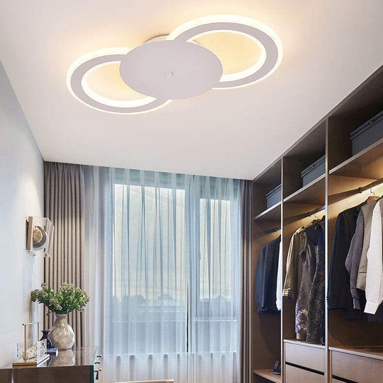 Moderne minimalistische Deckenleuchte aus schwarzem und weißem Metall mit LED 
