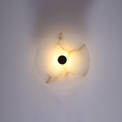Modern Luxury Round Marble Iron LED Wall Sconce Lamp