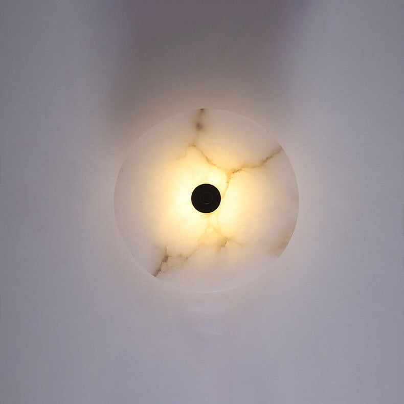 Modern Luxury Round Marble Iron LED Wall Sconce Lamp