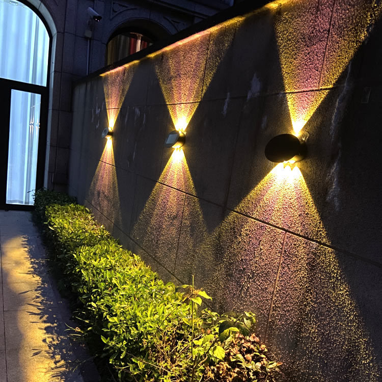 Moderne runde gehärtete Glas-wasserdichte Solar-LED-Garten-Wandleuchte im Freien 