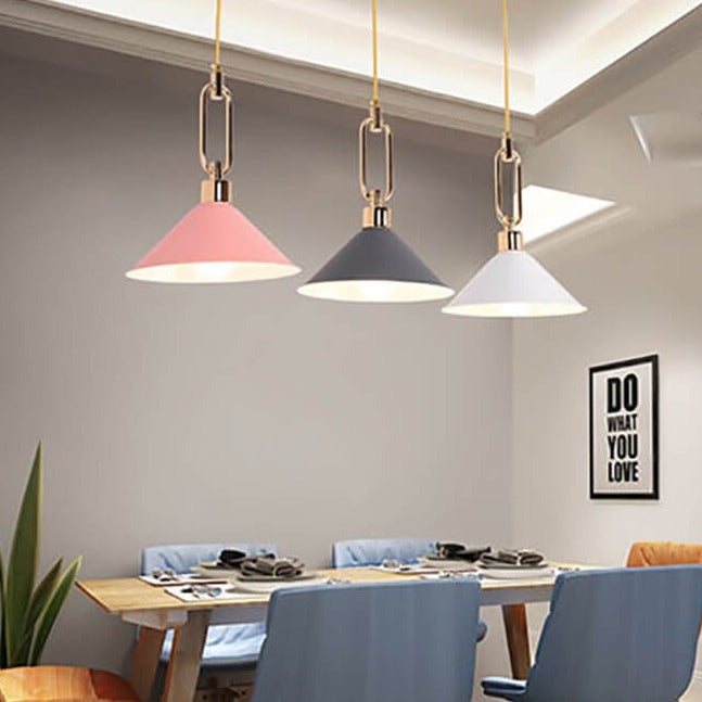 Nordic Denmark Macaron Cone Ring Top 1-Light Pendant Light