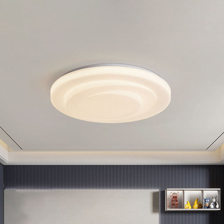 Modern Minimalist PE Swirl Round Iron LED Flush Mount Ceiling Light