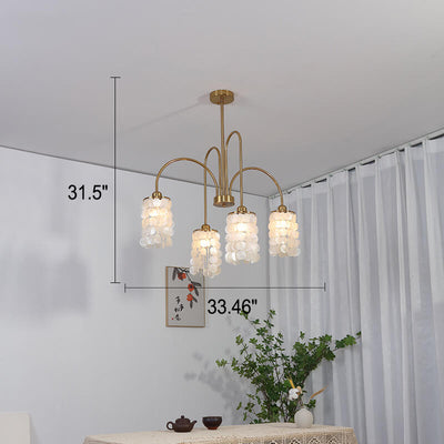 Modern Light Shell Shade Hardware  4/6 Light Chandelier