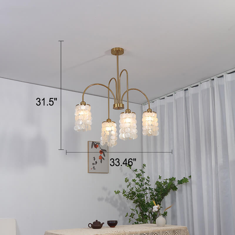 Modern Light Shell Shade Hardware 4/6 Licht Kronleuchter