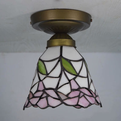 Traditional European Tiffany 1-Light Wall Sconce Lamp For Bedroom