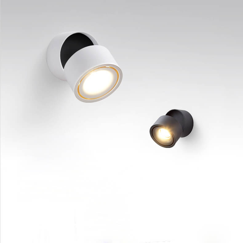 Modern Minimalist Round Aluminium Rotatable Folding LED Wall Sconce Lamp For Living Room &amp; Bedroom