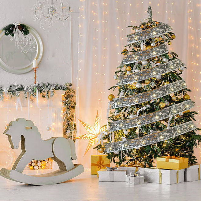 Lumières LED de Noël en fil de cuivre Rubans lumineux Nœud papillon Rubans lumineux Guirlande Accessoires Lumières décoratives 