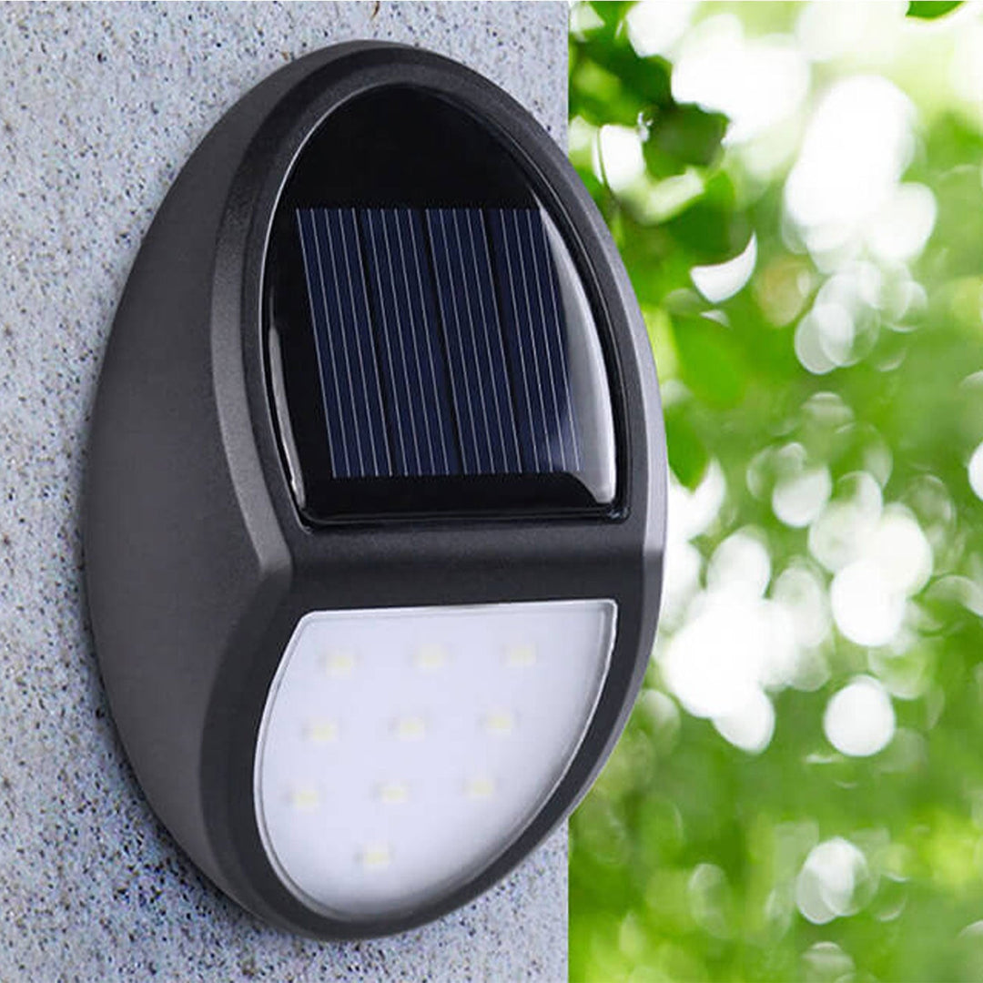 Lámpara de Aplique de Pared Exterior Ovalada Solar Simple 