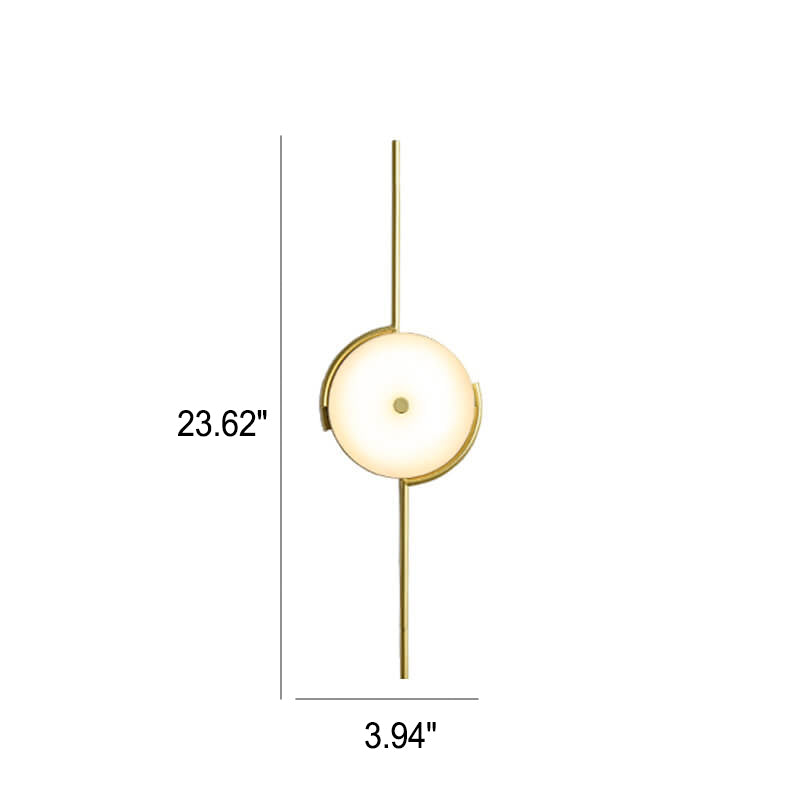 Simple Light Luxury Creative Geometric Round Clock Design 1-Light Wall Sconce Lamp