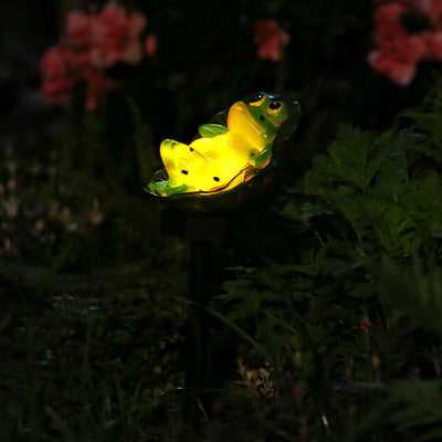 Solar-Harz-Frosch-LED-im Freien wasserdichter Patio-dekorativer Bodenstecker-Landschaftslicht 