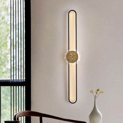 مصباح حائط LED بتصميم حلقة إبداعي بسيط من النحاس الصناعي الكامل 
