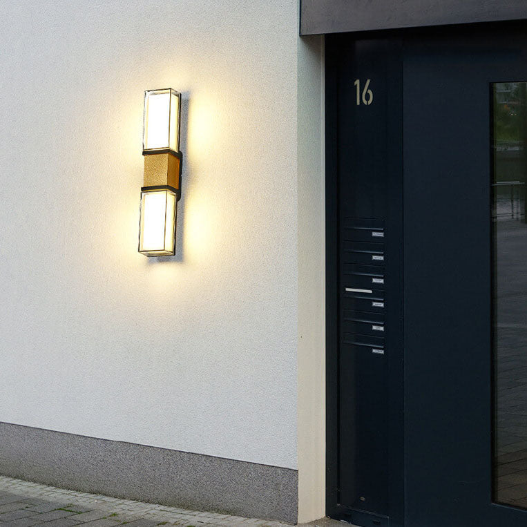Minimalistische wasserdichte einzeilige rechteckige LED-Wandleuchte für den Außenbereich 