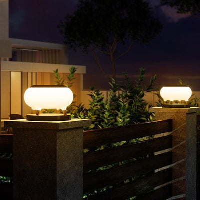 Contemporary Creative Solar Waterproof Lantern Shaped LED Post Light Lawn Landscape Light For Outdoor Patio