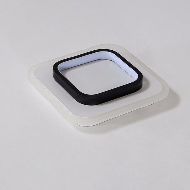 Luz de montaje empotrado LED de hierro acrílico blanco y negro cuadrado moderno 
