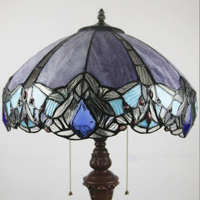 Moderne Stehlampe aus Tiffany-Glas im Vintage-Stil mit 2 Leuchten 