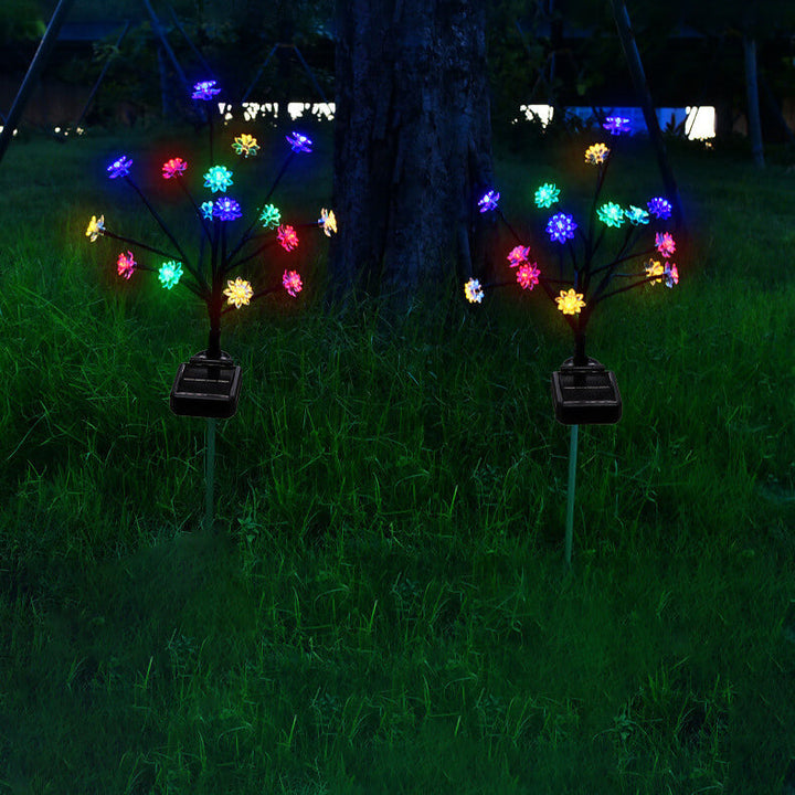 Lumière décorative de pelouse de jardin extérieur à 16 LED Lotus Branch solaire 