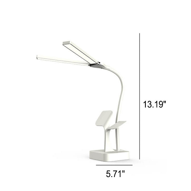 Modern Folding Dual Lamp Plug-In Station Table Lamp