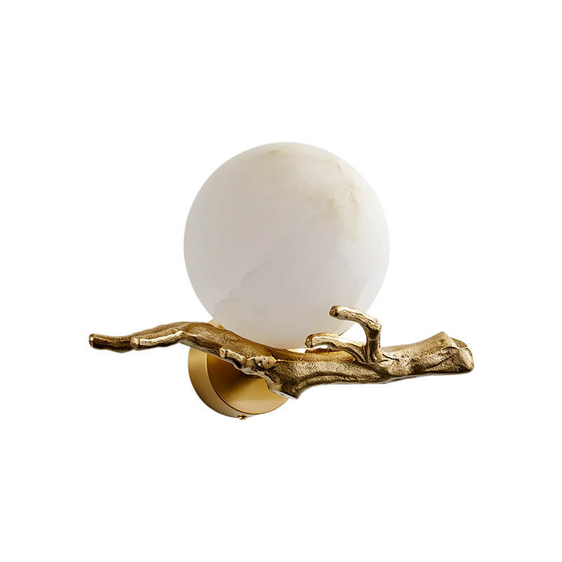 Creative Luxury Brass Lucite Tree Branch 1-Light Wall Sconce Lamp