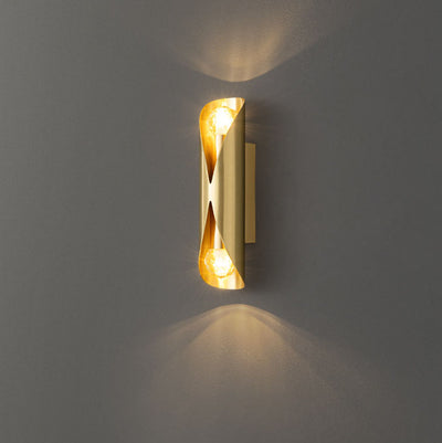 Applique murale longue et luxueuse à 2 lumières en cuivre, lumière moderne 