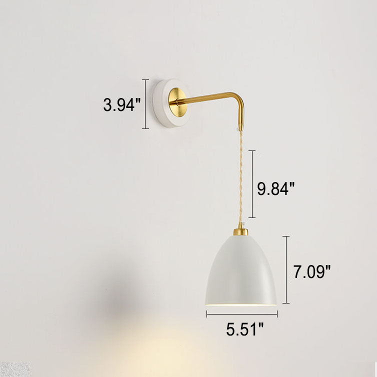 Nordischer Minimalistischer Rein Schwarz-Weiß Eisen 1-Licht Wandleuchte 