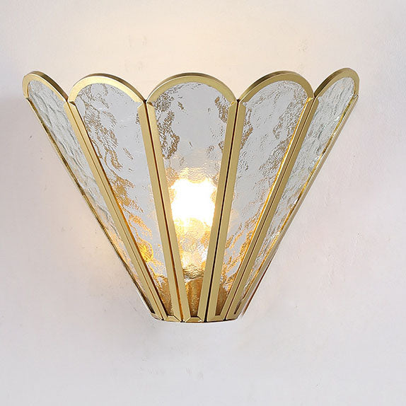 Nordic Minimalist Brass Glass 1-Light Wall Sconce Lamp
