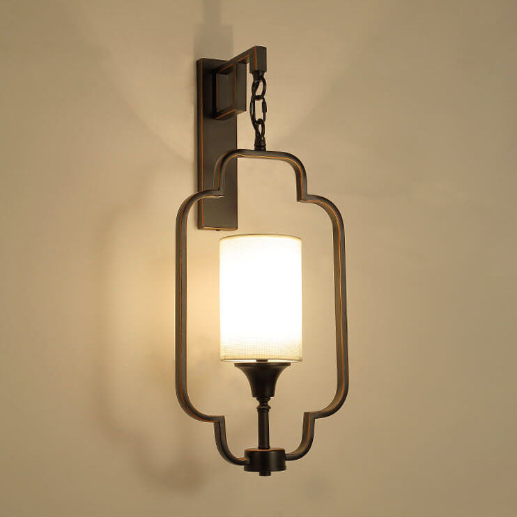 Lampe Applique Murale 1 Lumière avec Cadre en Fer et Tissu Classique Moderne 