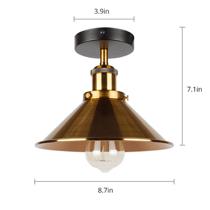 Luz de Montaje Semi-Empotrado de 1 Luz de Hierro Industrial Vintage Moderno 