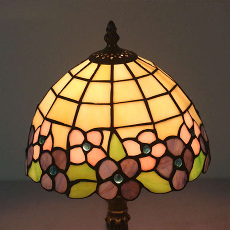 Kreative Retro-Tiffany-Glasschirm-1-Licht-Tischlampe