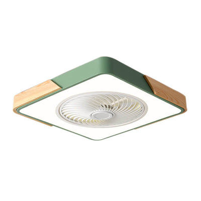 Nordic Macaron Square Wood LED Unterputz-Deckenventilatorleuchte