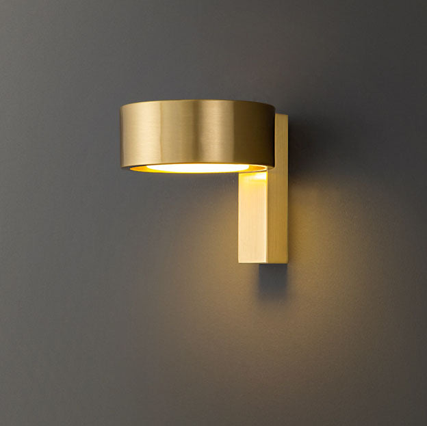 Moderne minimalistische runde Rechteck Vollkupfer Acryl LED Wandleuchte Lampe für Schlafzimmer 