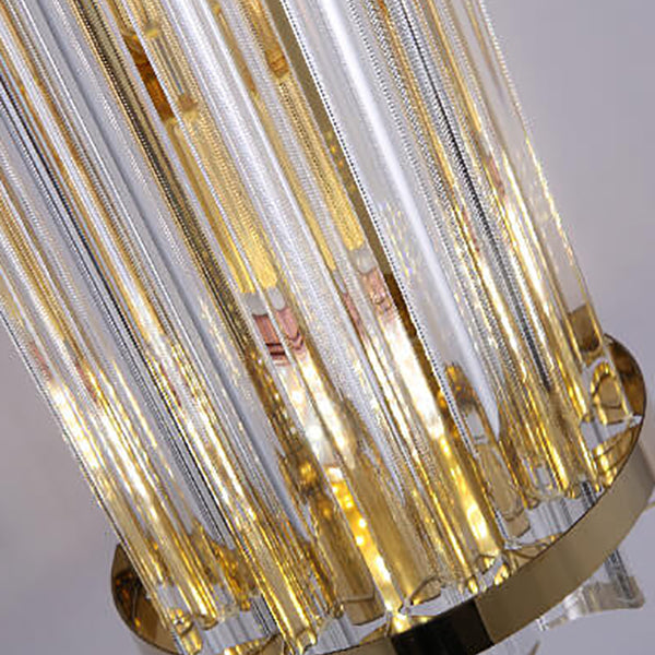 Lámpara de Aplique de Pared de 2 Luces con Columna Plateada de Cristal de Lujo Nórdico 