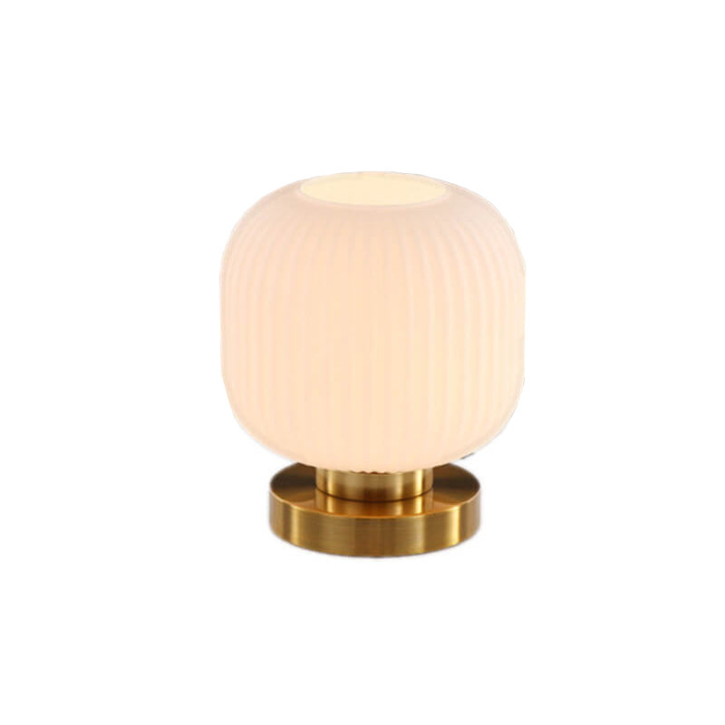 Nordic Striped Glass Oval Design 1-Light Table Lamp