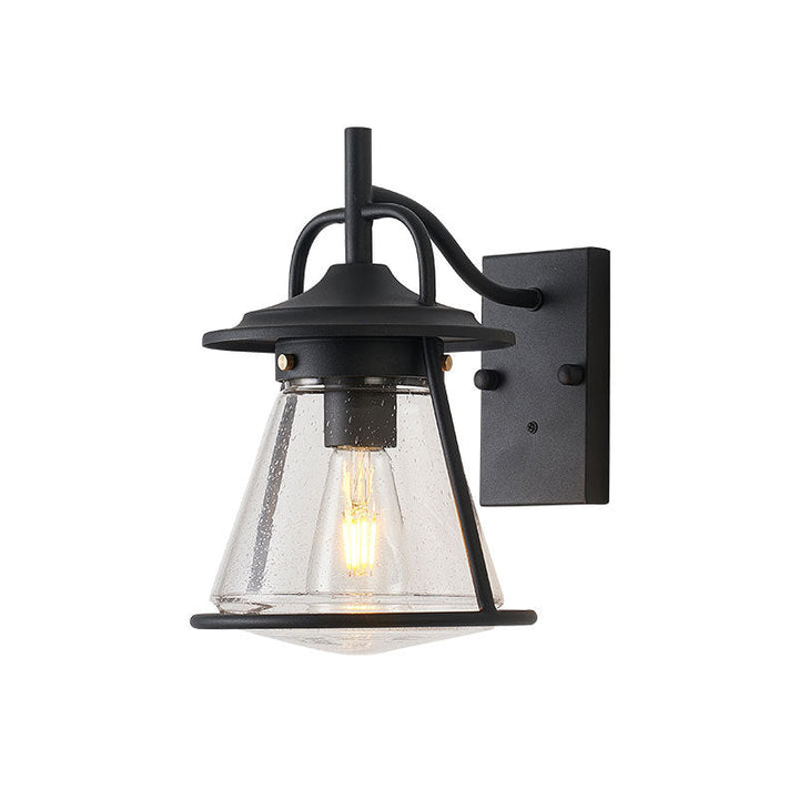 Waterproof Glass Cone Shade 1-Light Outdoor Wall Sconce Lamp