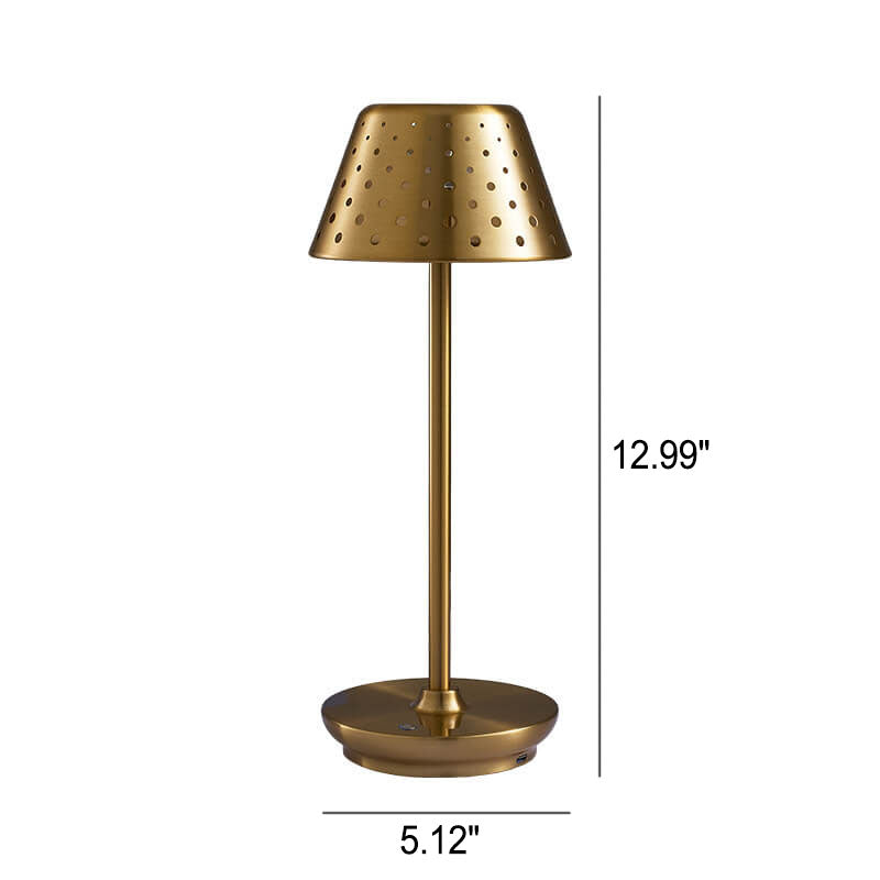 Lampe de table LED alimentée par USB en fer forgé perforé minimaliste moderne 
